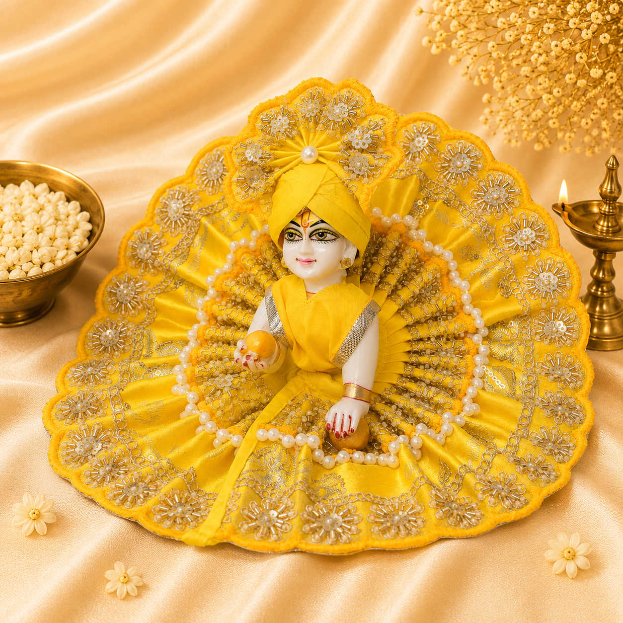 VanaTulsi SuryaKiran Shringar Poshak for Laddu Gopal