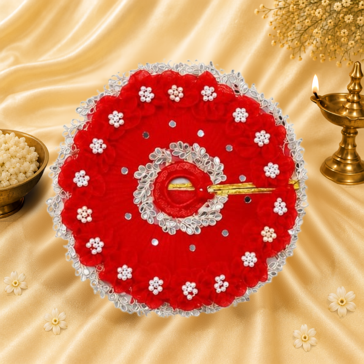 VanaTulsi RaktPushpa Shringar Poshak for Laddu Gopal Ji