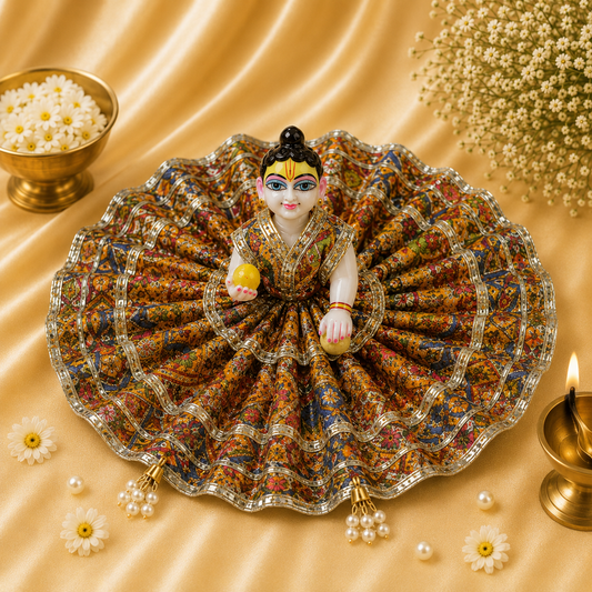 VanaTulsi BasantLeela Shringar Poshak for Laddu Gopal . Premium Printed Krishna Ji Dress