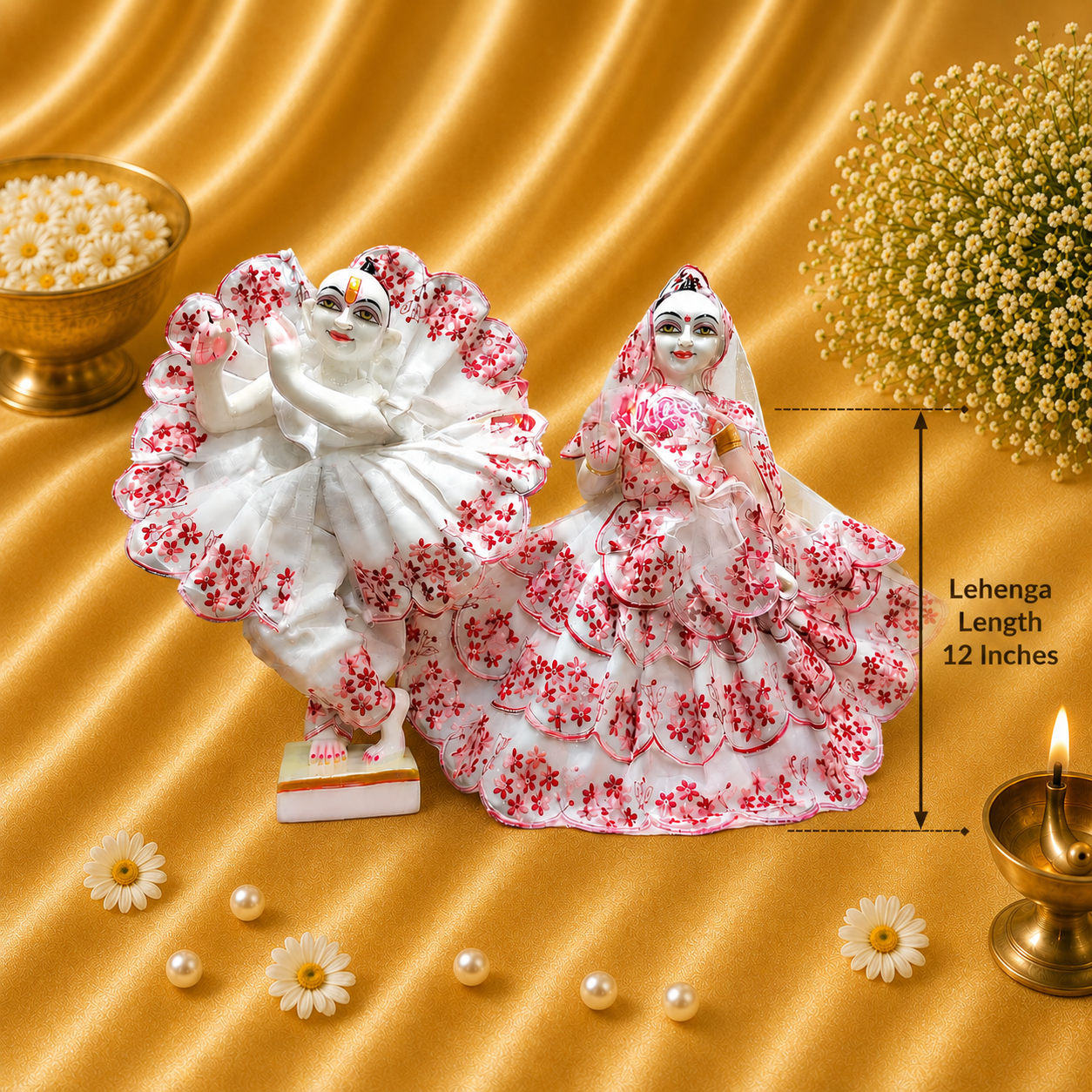VanaTulsi PushpRagini Shringar Poshak Set for Radha Krishna , Premium Floral Devotional Dress