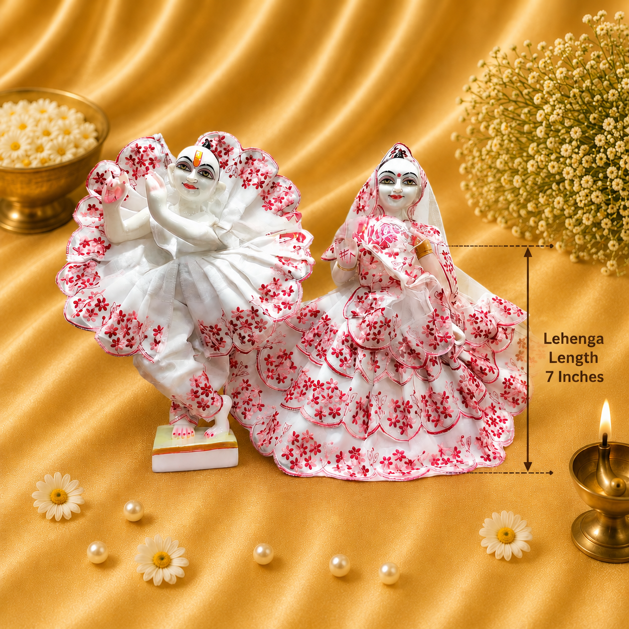 VanaTulsi PushpRagini Shringar Poshak Set for Radha Krishna , Premium Floral Devotional Dress