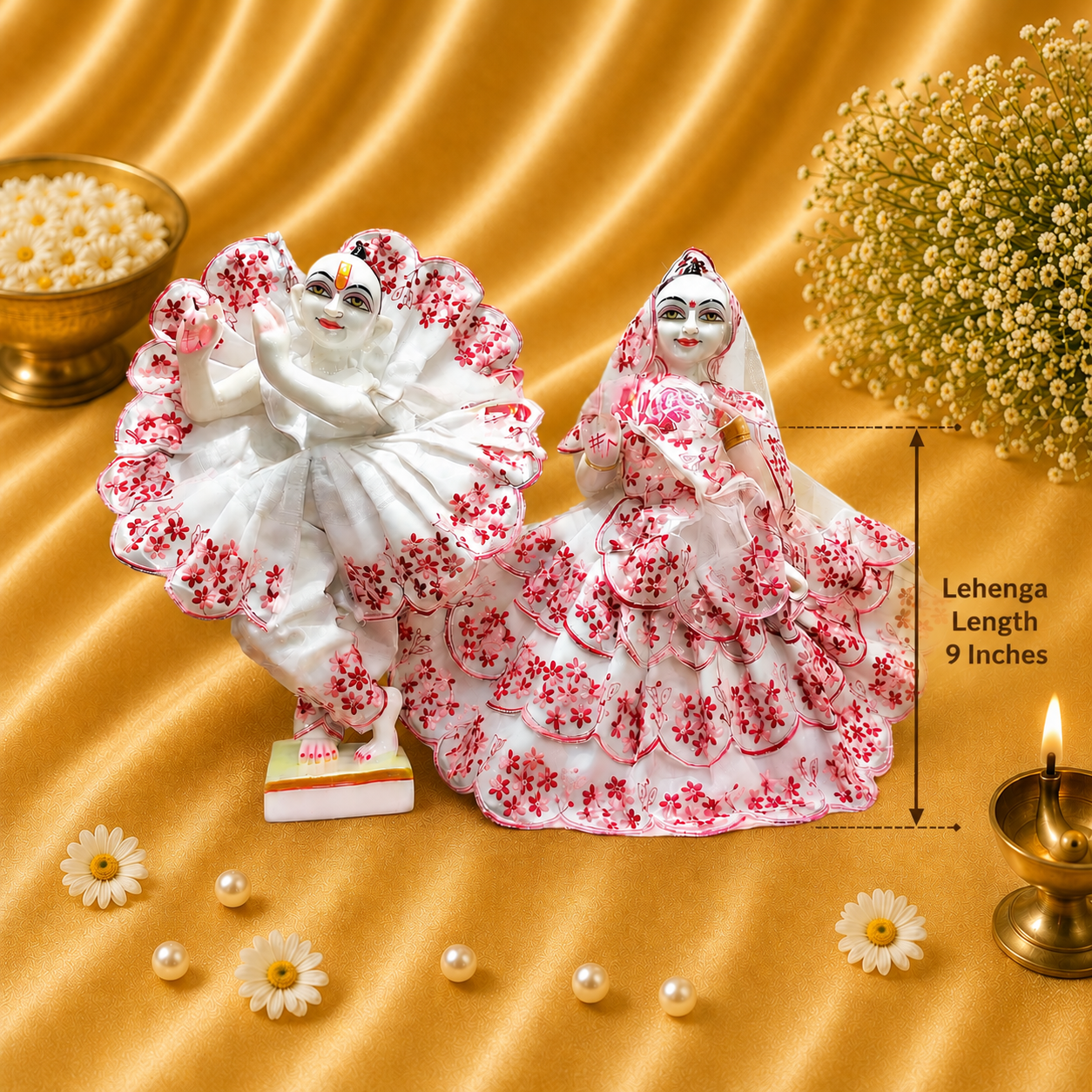 VanaTulsi PushpRagini Shringar Poshak Set for Radha Krishna , Premium Floral Devotional Dress