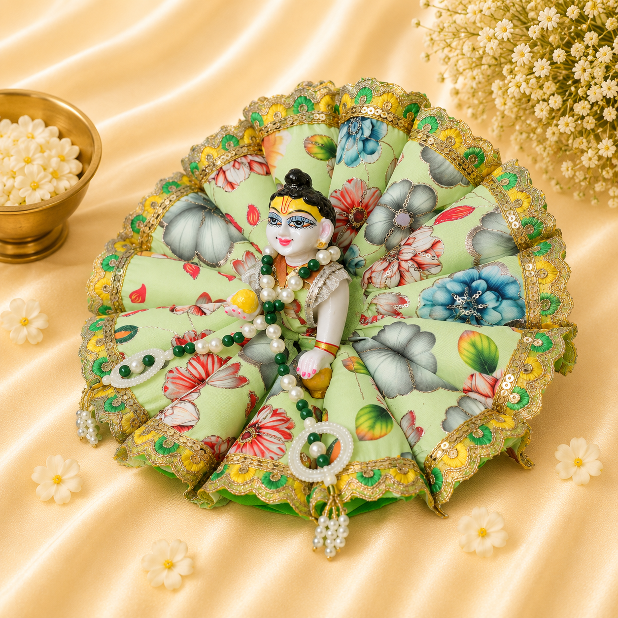 VanaTulsi PhoolLeela Shringar Poshak for Laddu Gopal