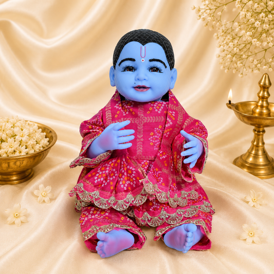 VanaTulsi Gulabi Bandhej Shringar Poshak for Lala
