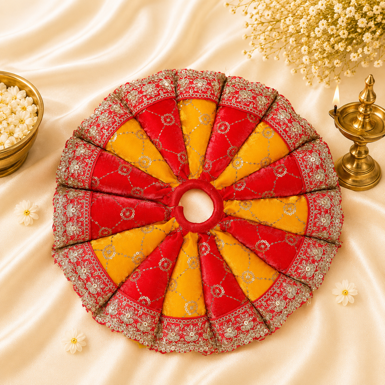 VanaTulsi SuryaLeher Shringar Poshak for Laddu Gopal