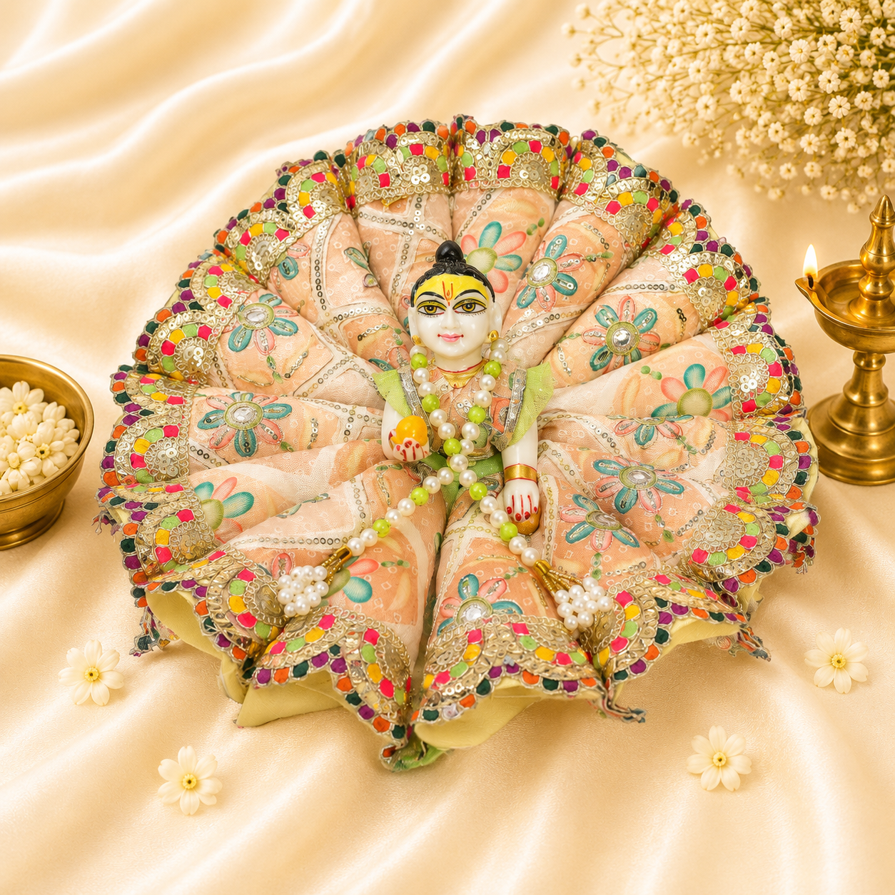 VanaTulsi PushpLehar Shringar Poshak for Laddu Gopal