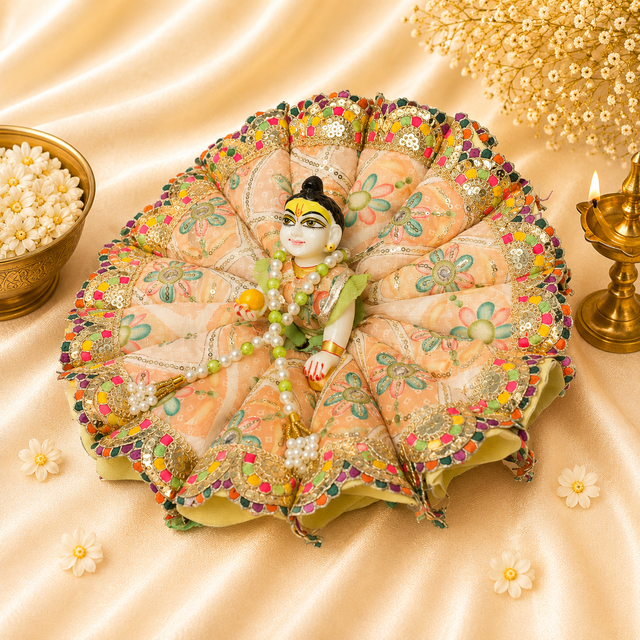 VanaTulsi PushpLehar Shringar Poshak for Laddu Gopal