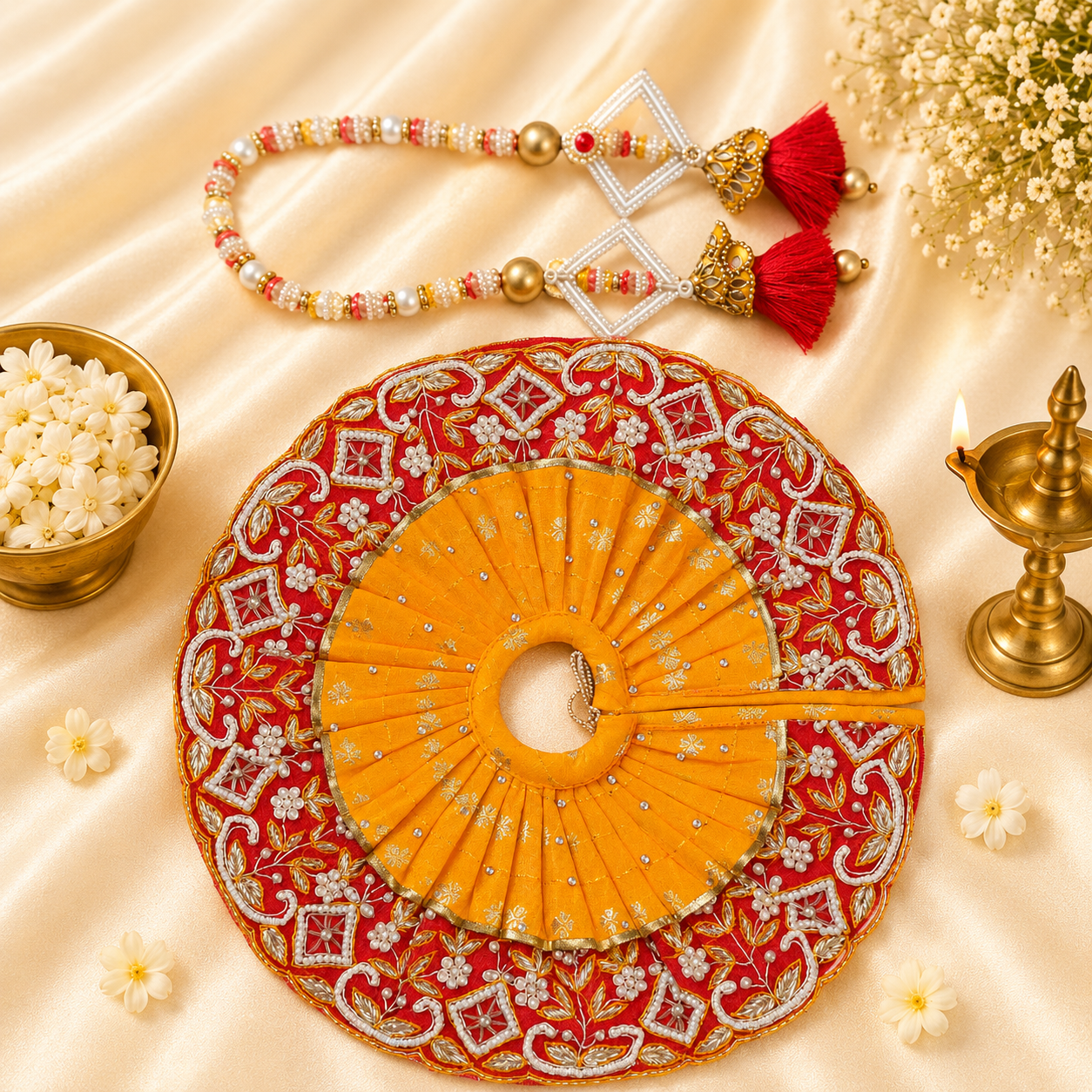VanaTulsi Kesari Sindoori Poshak for Laddu Gopal