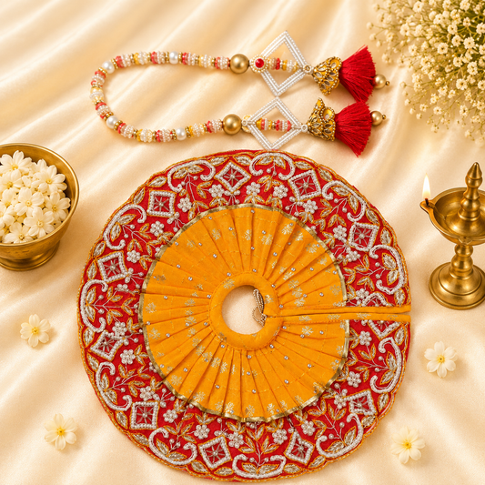 VanaTulsi Kesari Sindoori Poshak for Laddu Gopal