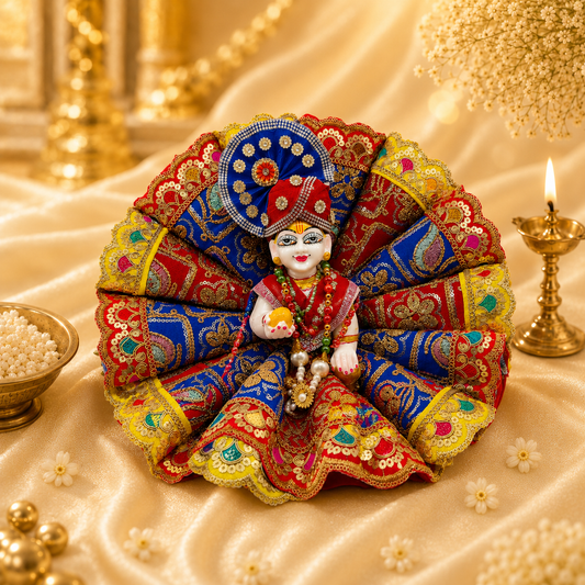 VanaTulsi RajRang Shringar Poshak for Laddu Gopal Ji ,  Premium Handmade Krishna Ji Dress