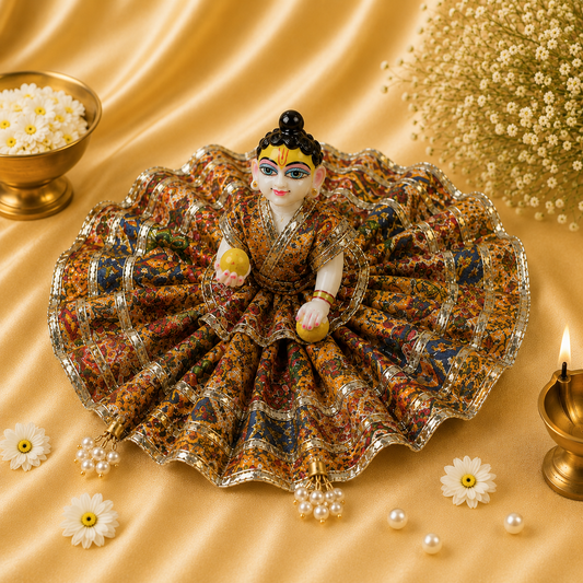 VanaTulsi BasantLeela Shringar Poshak for Laddu Gopal . Premium Printed Krishna Ji Dress